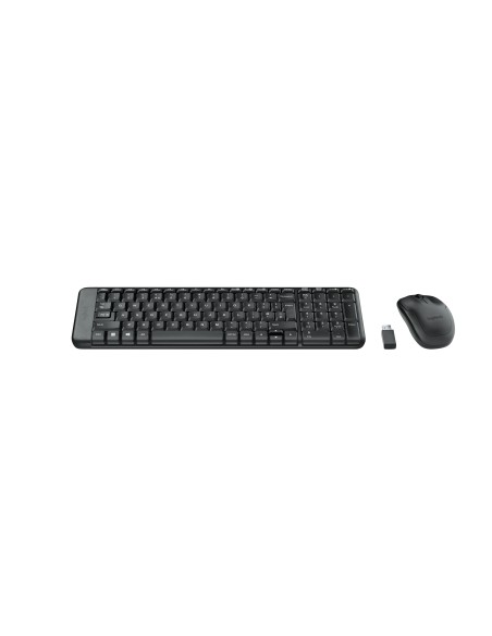 Logitech Wireless Combo MK220 teclado Ratón incluido Oficina RF inalámbrico QWERTY Griego Negro