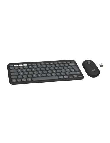 Logitech 920-012233 teclado Ratón incluido Universal RF Wireless + Bluetooth QWERTY Inglés del Reino Unido Grafito