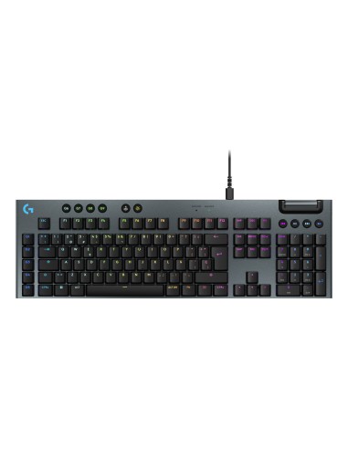 Logitech G Teclado mecánico para gaming con cable de perfil bajo G915 X, teclas de PBT de doble moldeado, teclas totalmente