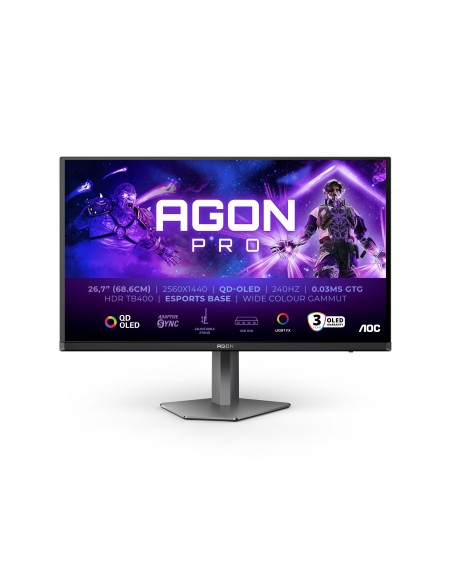 AOC AGON PRO AG276QZD2 pantalla para PC 67,3 cm (26.5") 2560 x 1440 Pixeles Quad HD QD-OLED Gris