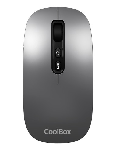 CoolBox RATON W02 IA GRIS INALAMBRICO RECARGABLE 500MAH RF+BT 1600DPI COPILOT SILENTCLICK