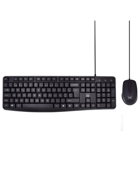 Ewent EW3007 teclado Ratón incluido Oficina USB QWERTY Portugués Negro