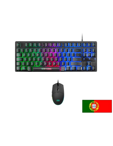 Mars Gaming MCPTKLPT, Combo RGB Teclado y Ratón, Diseño TKL, Layout Portugués
