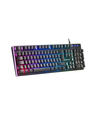 Mars Gaming MK320ES, Teclado Gaming H-Mech, 13 Modos RGB y Halo, Reposamuñecas Acolchado, Antighosting, Idioma Español, Color