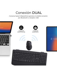 SUBBLIM Teclado con ratón COMBO DUAL OFFICE PROWAVE BLACK 2