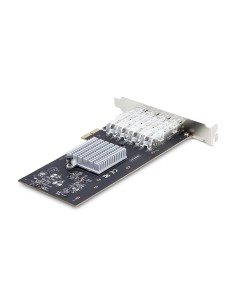 StarTech.com Tarjeta PCIe 2.1x2 (Compatible con x4, x8 y x16) de Red de Fibra Óptica Cobre Ethernet 1Gb SFP de 4 Puertos - 2