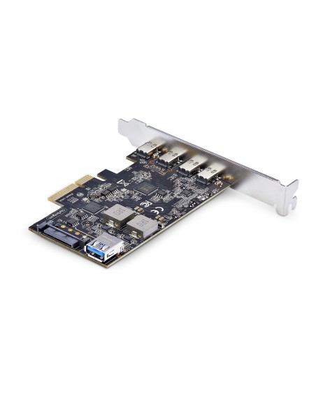 StarTech.com Tarjeta PCIe de 5 Puertos USB de 10Gbps 4x USB-C   1x USB-A - Hub Concentrador Interno USB 3.2 de 10Gbps - Tarjeta