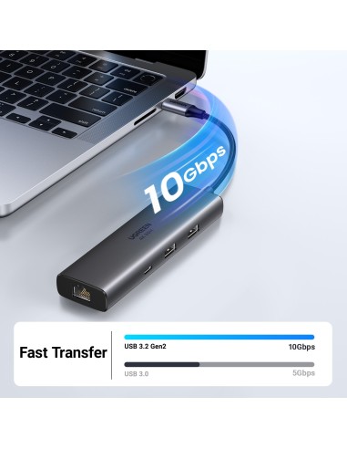 Ugreen REVODOK 6-IN-1 4K@60HZ HDMI ETH DOCK Acoplamiento Base Gris