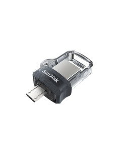 SanDisk Ultra Dual m3.0 unidad flash USB 256 GB USB Type-A   Micro-USB 3.2 Gen 1 (3.1 Gen 1) Negro, Plata, Transparente