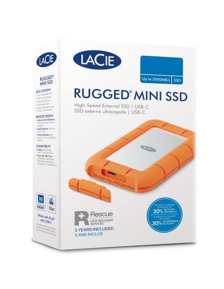 LaCie Rugged Mini disco duro externo 5 TB 3.2 Gen 1 (3.1 Gen 1) Naranja