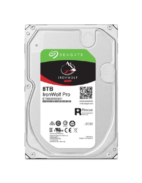 Seagate IronWolf Pro ST8000NT001 disco duro interno 8 TB 7200 RPM 256 MB 3.5" Serial ATA III