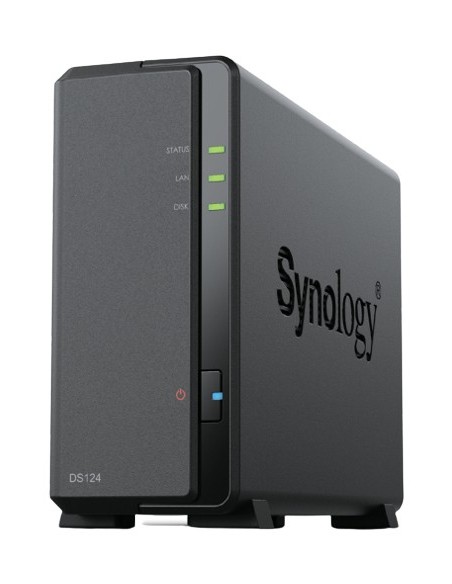 Synology DiskStation DS124 servidor de almacenamiento NAS Escritorio Realtek RTD1619B 1 GB DDR4 0 TB DiskStation Manager Negro