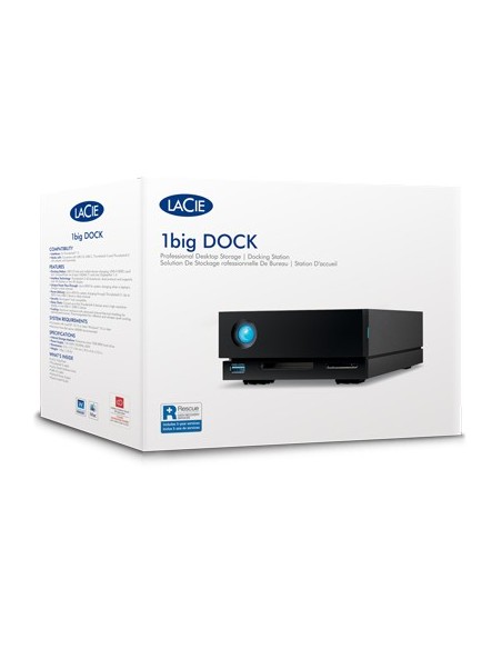 LaCie 1big Dock disco duro externo 24 TB 7200 RPM 3.5" USB Type-A   USB Type-C 3.2 Gen 1 (3.1 Gen 1) Negro