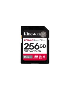 Kingston Technology 256GB Canvas React Plus SDXC UHS-II 280R 150W U3 V60 for Full HD 4K