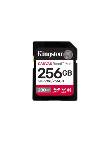 Kingston Technology 256GB Canvas React Plus SDXC UHS-II 280R 150W U3 V60 for Full HD 4K