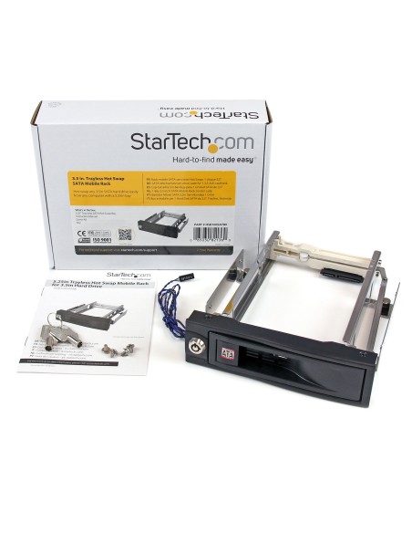 StarTech.com Rack Móvil Aluminio para Disco Duro HDD SATA de 3,5" Pulgadas sin Bandeja Bahía de 5,25"