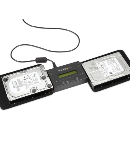 StarTech.com Clonador y Borrador Autónomo 1 1 para Discos Duros SSDs SATA - con Pantalla LCD - TAA - Independiente del Sistema