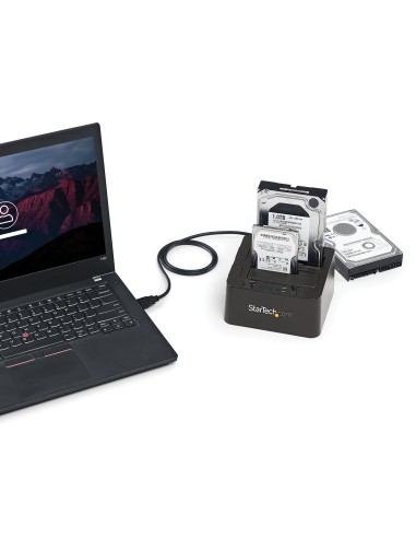 StarTech.com Docking Station de 2 Bahías - USB 3.1 a SATA - USB 3.1 (10 Gbps) - SATA I II III de 2,5 3,5" - Base de