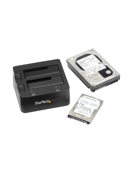 StarTech.com Docking Station de 2 Bahías USB 3.0 a SATA - Base de Acoplamiento USB de Discos Duros SSD SATA I II III de