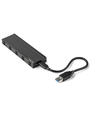 StarTech.com Caja Externa USB-C de 10Gbps a NVMe M.2 or SSD SATA M.2 - Carcasa de Aluminio Portátil para SSD NGFF M.2 PCIe SATA