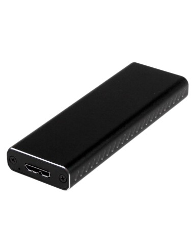 StarTech.com Caja USB 3.0 (5Gbps) a SSD M.2 de Aluminio con UASP - Negro - SATA NGFF M.2 con B Key y B+M Key - Caja Portátil