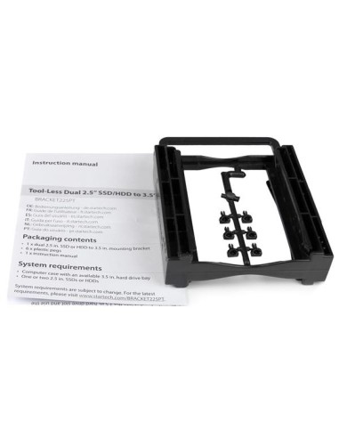 StarTech.com Bracket de Montaje para 2 Unidades de DD SSD de 2,5" en Bahía de 3,5" - Sin herramientas