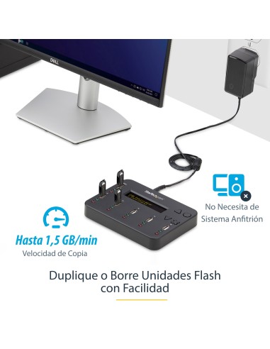 StarTech.com Clonador Autónomo 1 5 para Memorias USB - Copiador de Unidades de Memoria USB - Copia Sector por Sector de Sistema