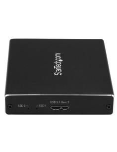 StarTech.com Caja de Dos Bahías M.2 NGFF - USB 3.1 (10Gbps) - RAID - Caja Externa USB-C y USB-A de Aluminio 2