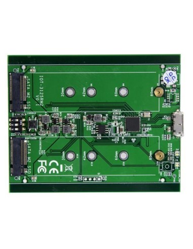 StarTech.com Caja de Dos Bahías M.2 NGFF - USB 3.1 (10Gbps) - RAID - Caja Externa USB-C y USB-A de Aluminio