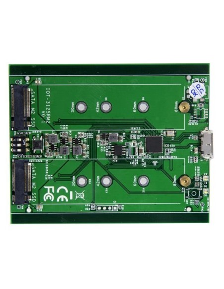 StarTech.com Caja de Dos Bahías M.2 NGFF - USB 3.1 (10Gbps) - RAID - Caja Externa USB-C y USB-A de Aluminio