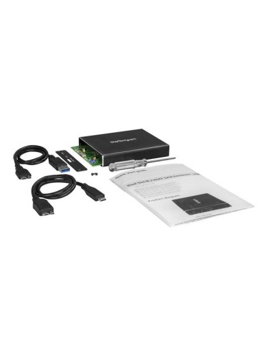 StarTech.com Caja de Dos Bahías M.2 NGFF - USB 3.1 (10Gbps) - RAID - Caja Externa USB-C y USB-A de Aluminio
