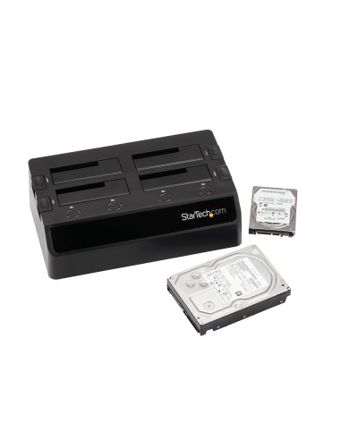 StarTech.com Base de Acoplamiento USB 3.0 de 4 Bahías SATA - Docking Station USB de Discos Duros o SSD SATA III de 2,5 3,5" -