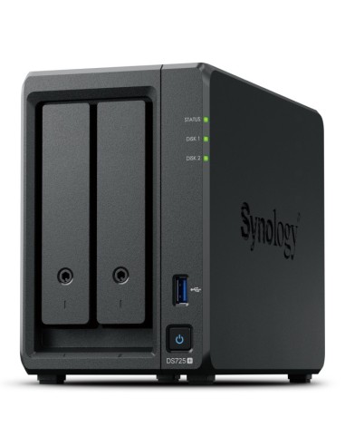 Synology DiskStation DS725+ servidor de almacenamiento NAS Ryzen Embedded R1600 4 GB DDR4 0 TB Negro